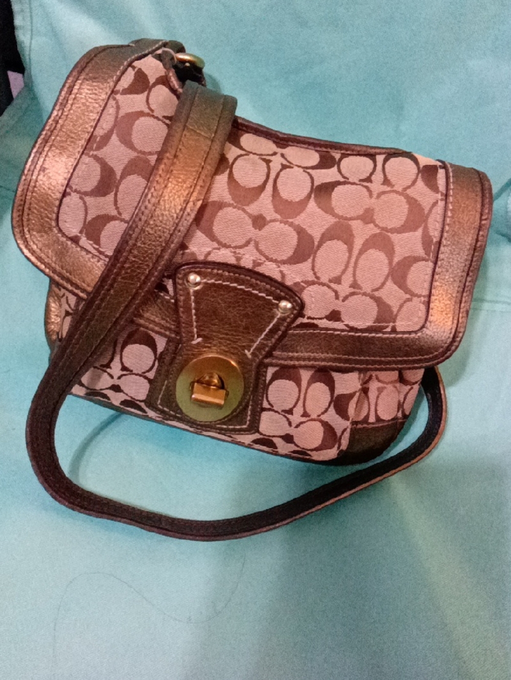 Coach LEGACY VNTG. Y2K Canvas Crossbody with Dark Metallic Trim and Turnlock